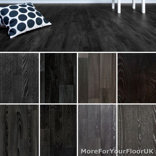 Black wood plank vinyl - plank,