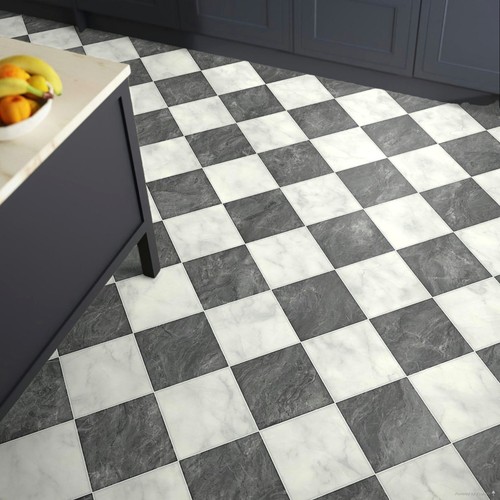Black white marble tile - &,