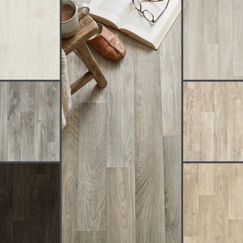 Grey wood vinyl flooring roll - wood,